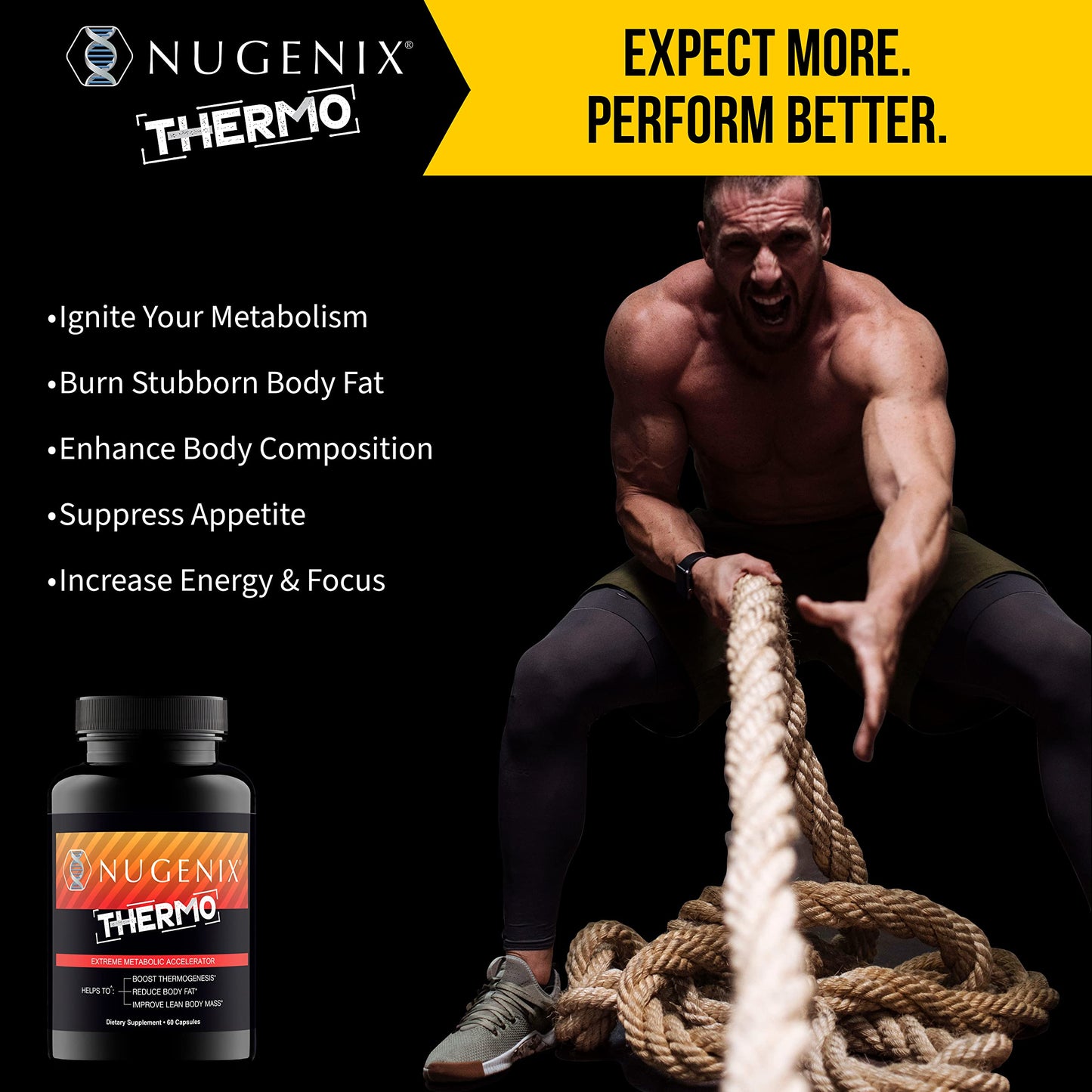 Nugenix Thermo – Advanced Thermogenic Fat Burner for Men | 60 Count