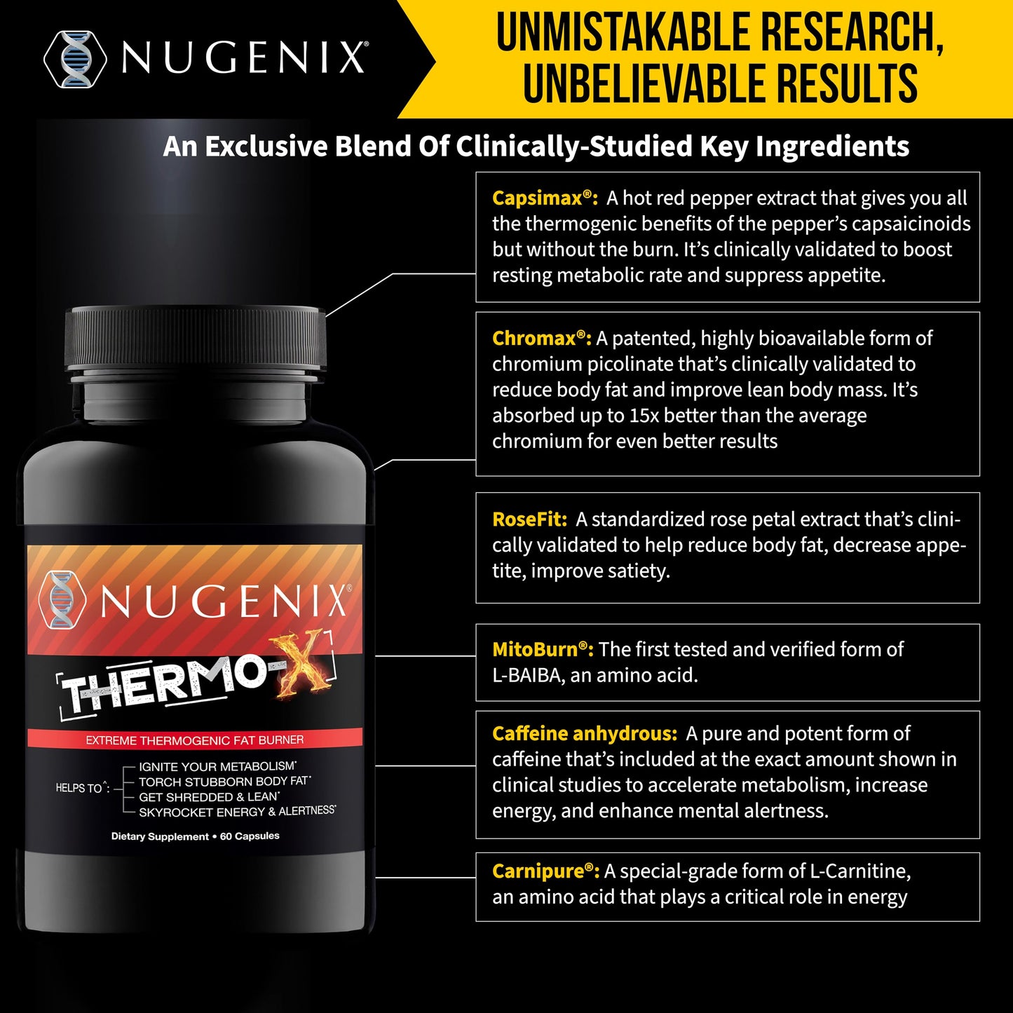Nugenix Thermo-X: Extreme Thermogenic Fat Burner for Men – 120 Count