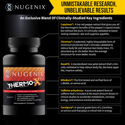Nugenix Thermo-X: Extreme Thermogenic Fat Burner for Men – 120 Count
