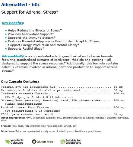 Numedica - Adrenamed 60 Vegetable Capsules | AdrenaMed 60C
