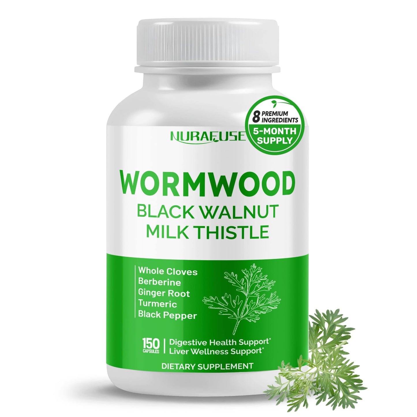 NURAFUSE Wormwood, Cloves & Milk Thistle – Liver & Digestive Support