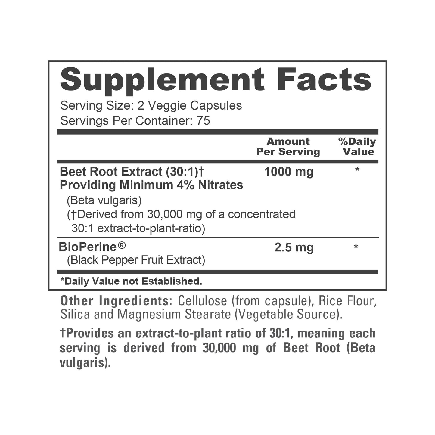 NusaPure Beet Root 30:1 Extract – 1000 mg per Serving, 150 Veggie Caps, Bioperine