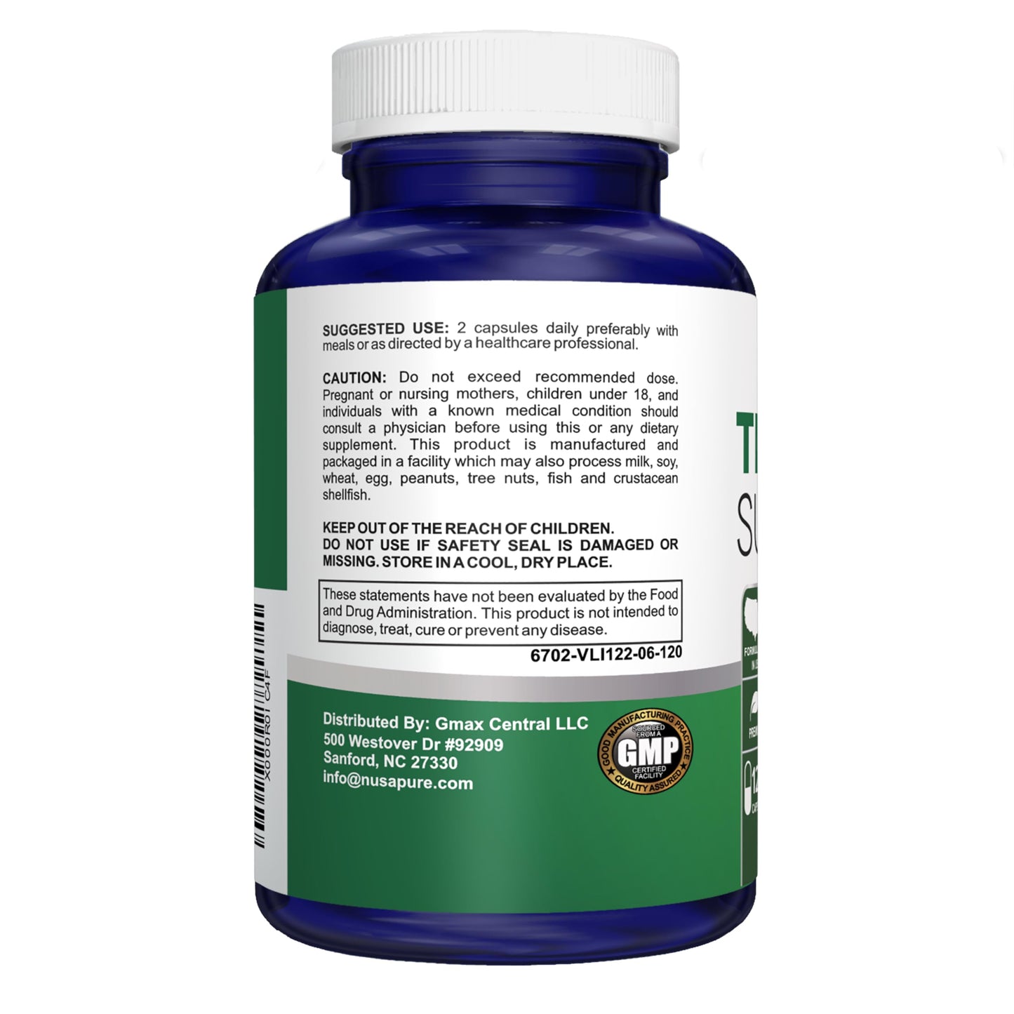 NusaPure Thyroid Support Supplement (Non-GMO) 120 Caps – Pack of 2