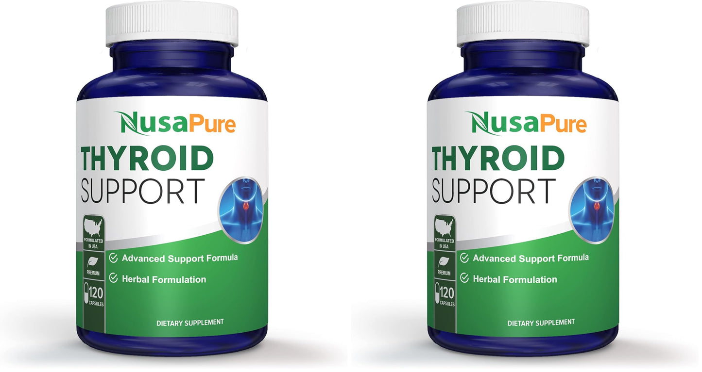 NusaPure Thyroid Support Supplement (Non-GMO) 120 Caps – Pack of 2