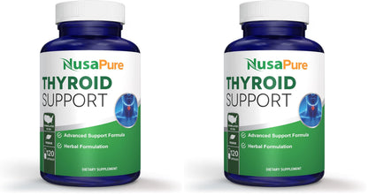 NusaPure Thyroid Support Supplement (Non-GMO) 120 Caps – Pack of 2
