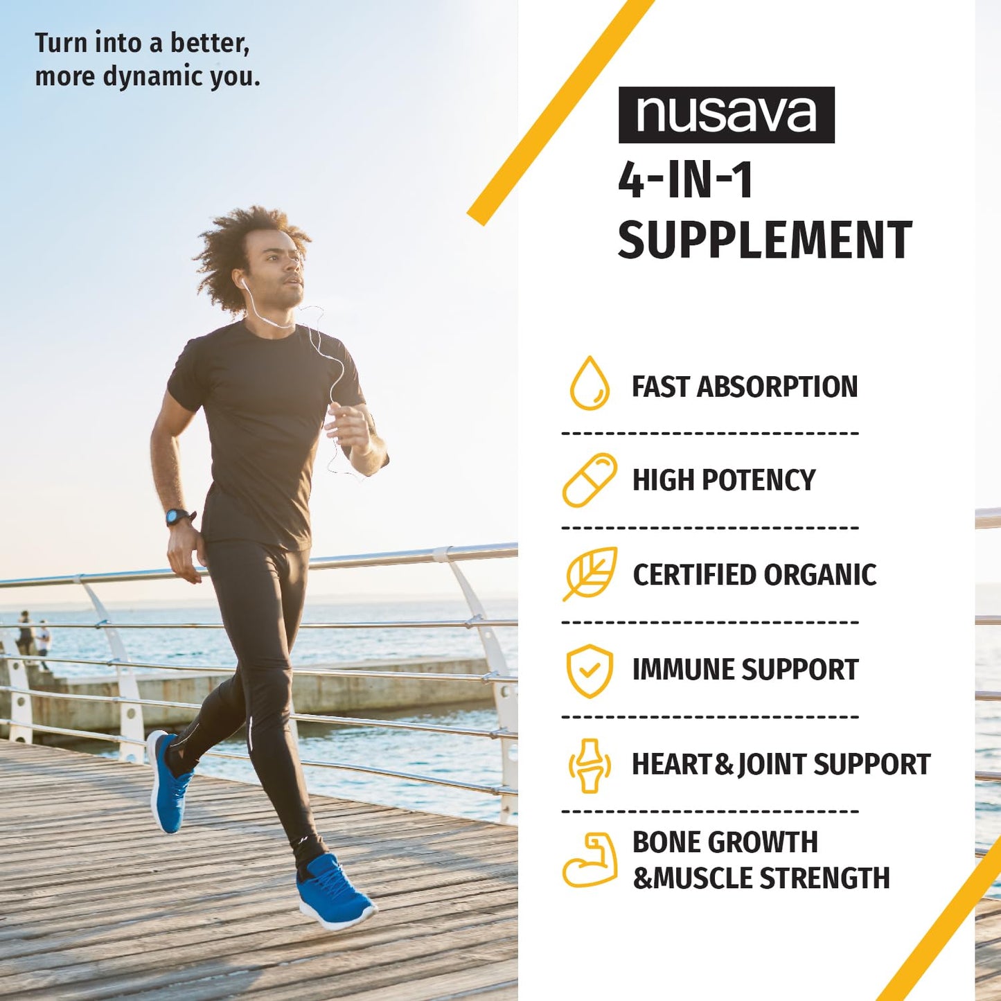NUSAVA 4 Pack Organic Vitamin D3 K2 Drops with MCT Oil – 5000 IU, Vanilla