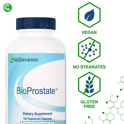 Nutra BioGenesis BioProstate - Saw Palmetto for Men | Prostate Health & Urination Support | 120 Vegan Capsules