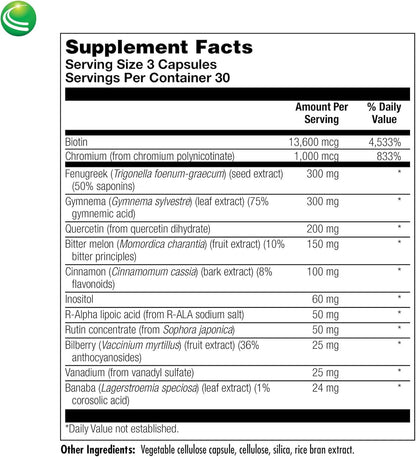 Nutra Biogenesis Diabetone Plus – Metabolic Support Supplement for Men & Women | 90 Capsules