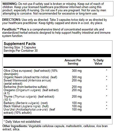 Nutra Biogenesis ParaBiotic Plus – Probiotics for Women & Men | 90 Veggie Capsules