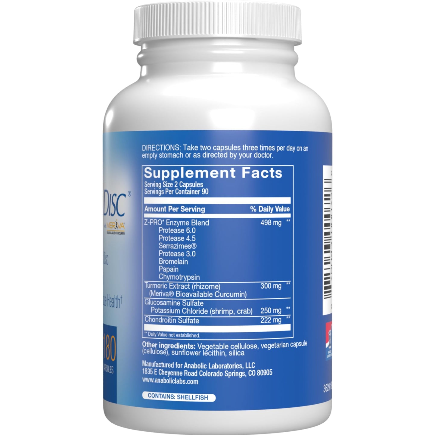 Nutra Disc & Joint Support - Clinically Formulated Cartilage, Ligament & Tendon Supplement with Meriva Curcumin, Glucosamine & Chondroitin - 90 Servings