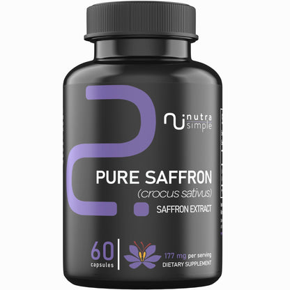 Nutra Simple Saffron 177mg – Pure Extract, Made in USA | Mood & Eye Support