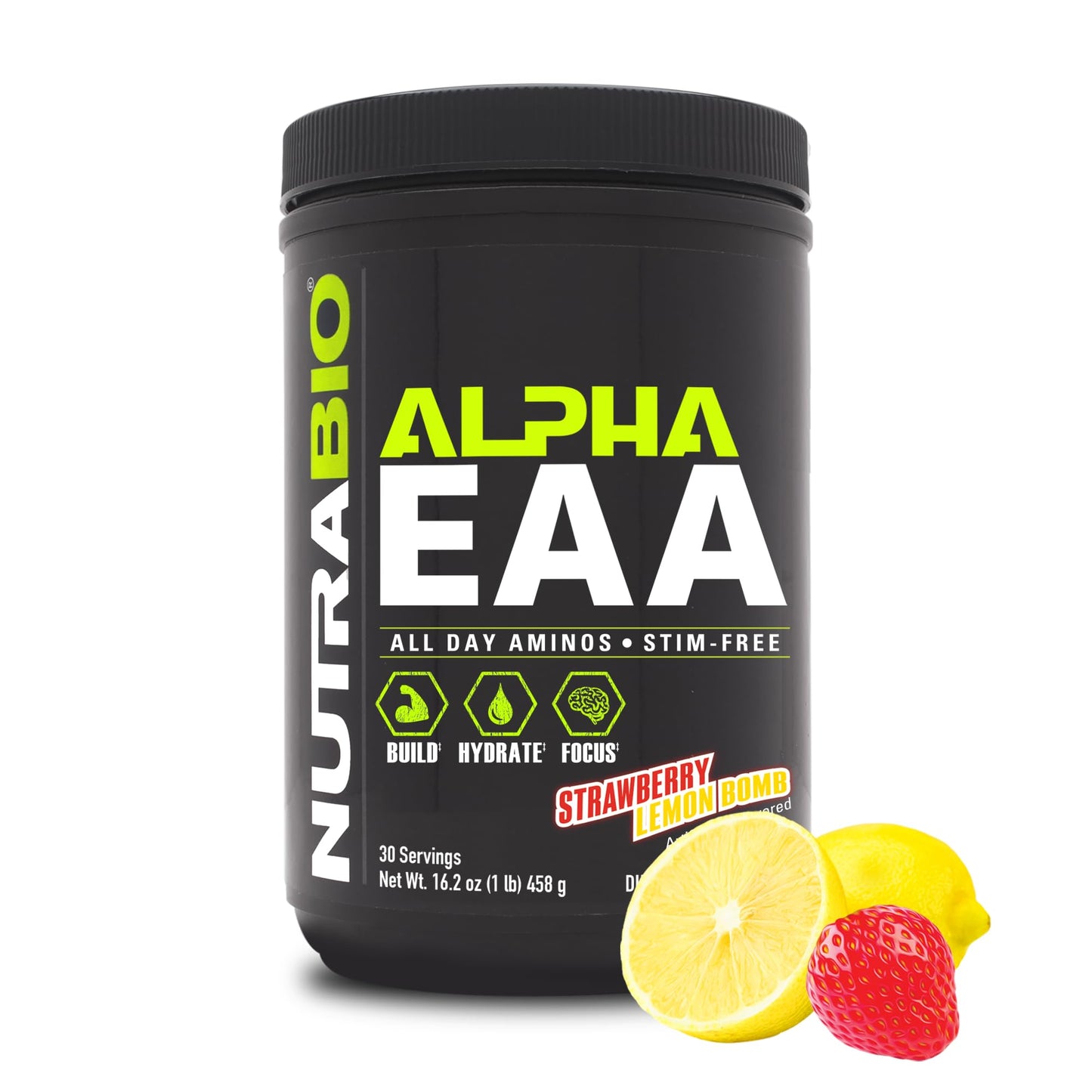NutraBio Alpha EAA - All-Day Essential Amino Acids for Hydration & Recovery