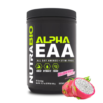 NutraBio Alpha EAA – All-Day Amino Acids for Recovery, Hydration & Focus | Dragon Fruit