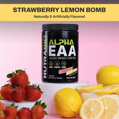 NutraBio Alpha EAA - All-Day Essential Amino Acids for Hydration & Recovery