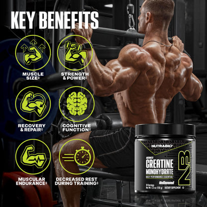 NutraBio Pure Micronized Creatine Monohydrate Powder – Unflavored, 150 g