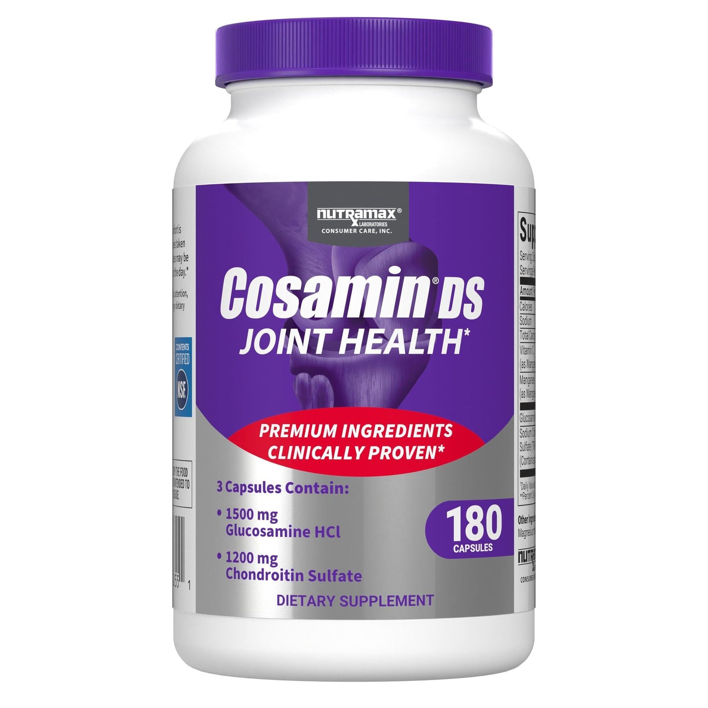 Cosamin DS Joint Health Supplement by Nutramax Laboratories – Glucosamine & Chondroitin, 180 Capsules