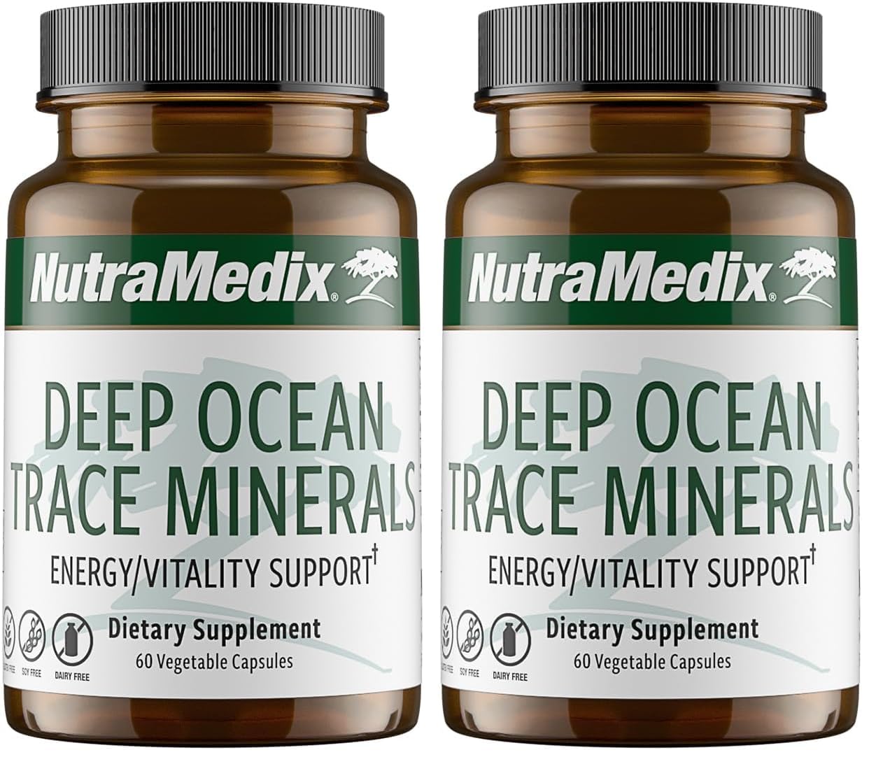 NutraMedix Deep Ocean Trace Minerals 1000mg - Electrolyte Support (Pack of 2, 60 Capsules)