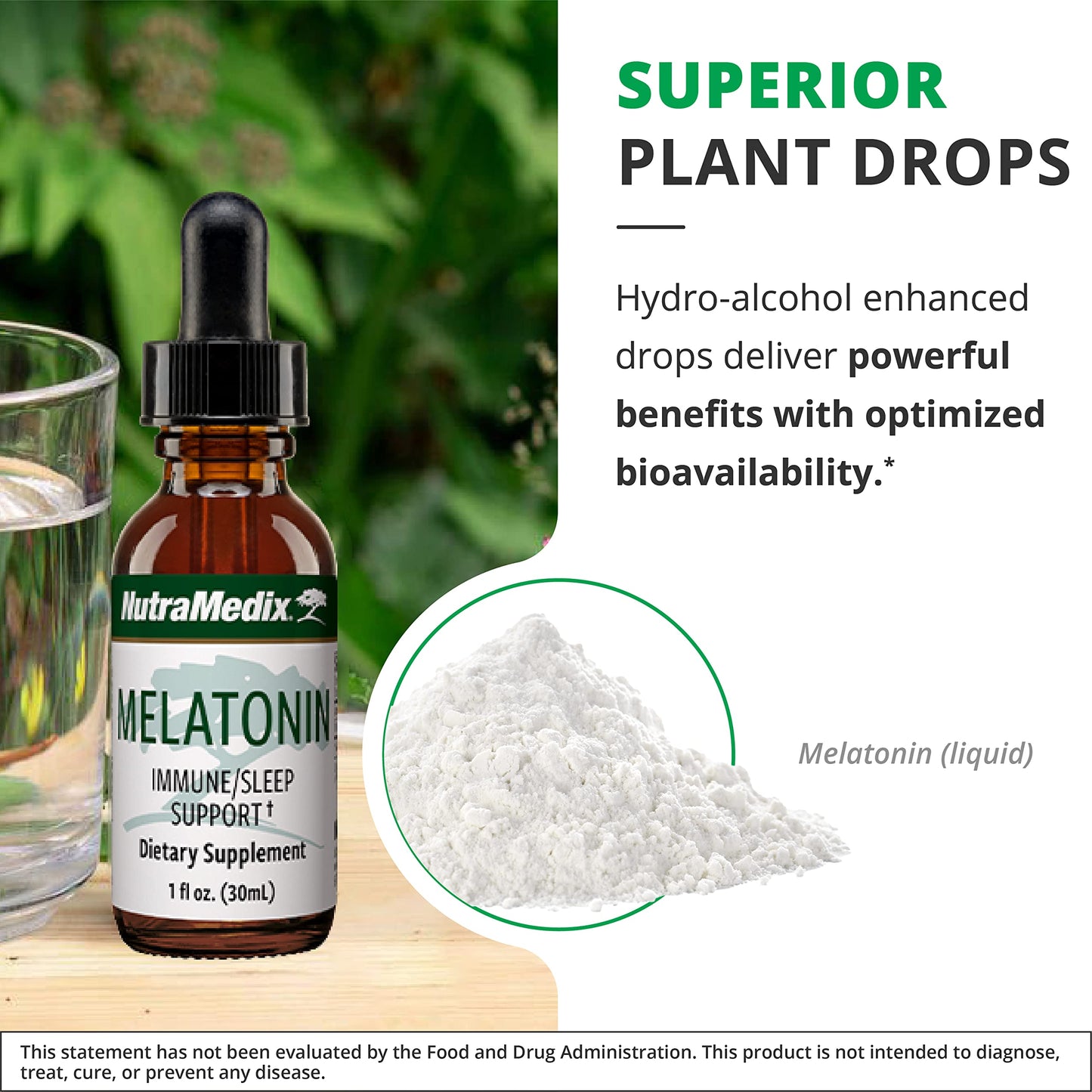 NutraMedix Melatonin Night Time Support Drops for Occasional Sleeplessness – Sleep, Immune & Mood Support (1 oz / 30 ml)