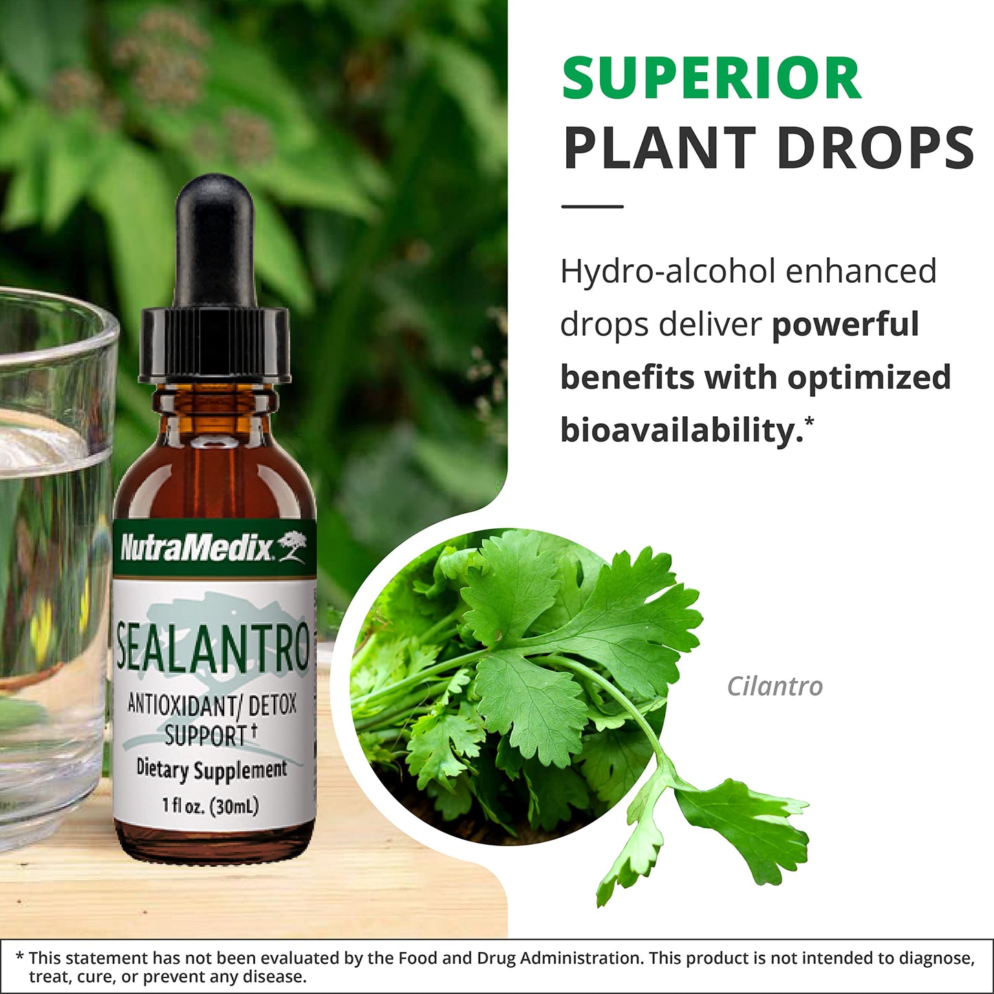 NutraMedix Sealantro Detox Drops – Chlorella, Cilantro & Pacific Red Seaweed (1oz)