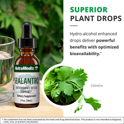 NutraMedix Sealantro Detox Drops – Chlorella, Cilantro & Pacific Red Seaweed (1oz)