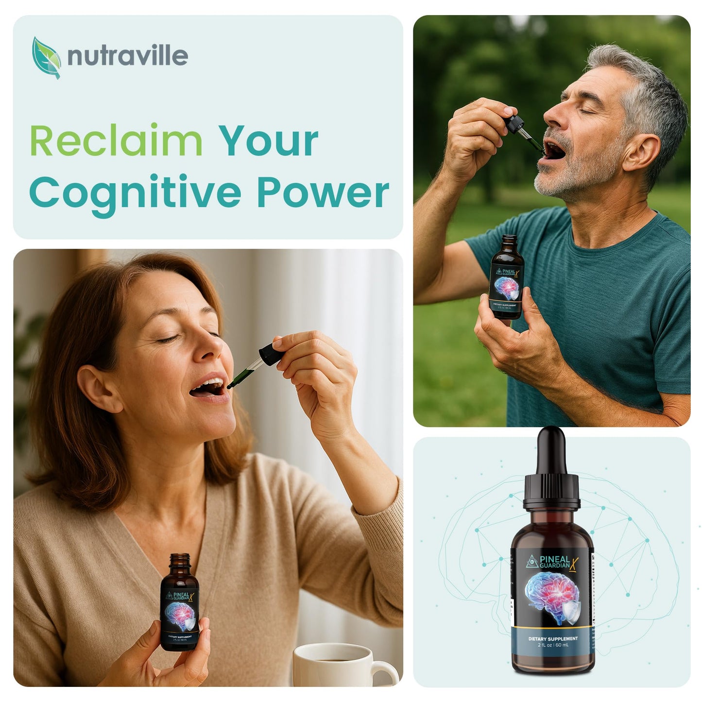 Nutraville Pineal Guardian X – Pineal Decalcification Drops for Cognitive Support | 60ml