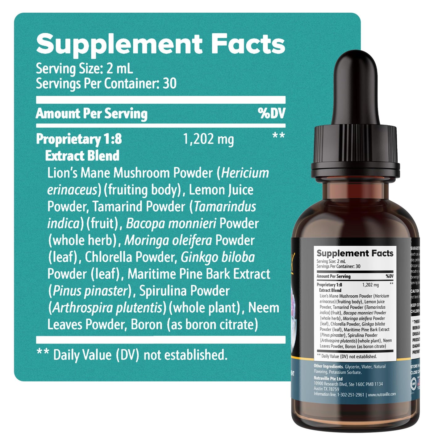 Nutraville Pineal Guardian X – Pineal Decalcification Drops for Cognitive Support | 60ml