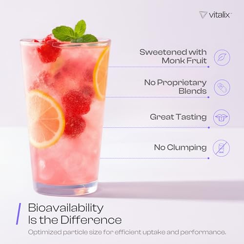 NutraVōs Vitalix – Cortisol Reducer & Adaptogen Drink Mix (Ashwagandha KSM-66, Magnesium Glycinate, L-Theanine) Raspberry Lemonade – 30 Servings