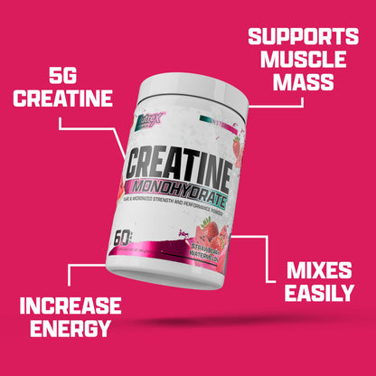 Nutrex Research Flavored Creatine Powder – Strawberry Watermelon, 60 Servings | 5g Creatine