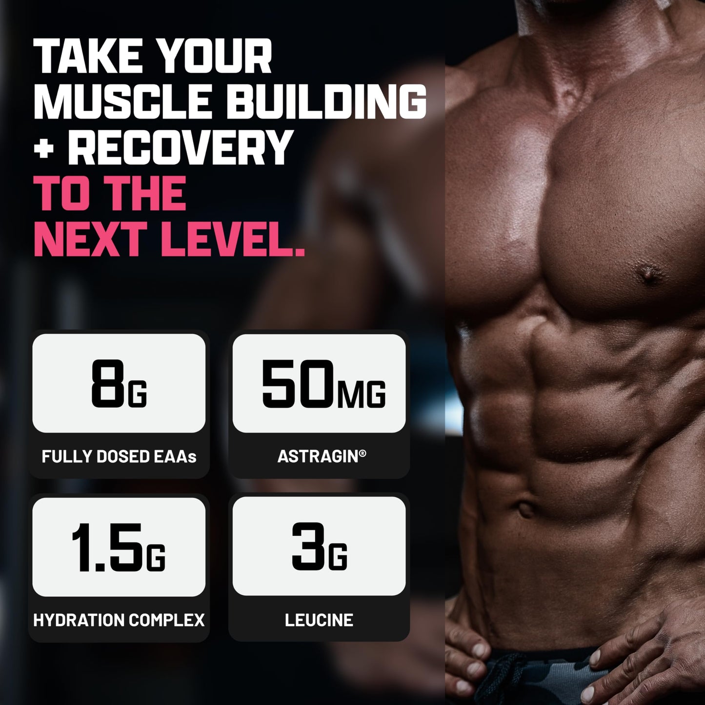 Nutrex Research EAA Hydration | 8G Essential Amino Acids + Electrolytes | EAAs + BCAA Powder | 30 Servings (Pink Lemonade)
