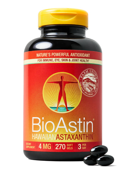 Nutrex Hawaii BioAstin Hawaiian Astaxanthin 4mg – 270 Softgels | Premium Antioxidant Support for Eyes, Skin, Joints & Immune Health