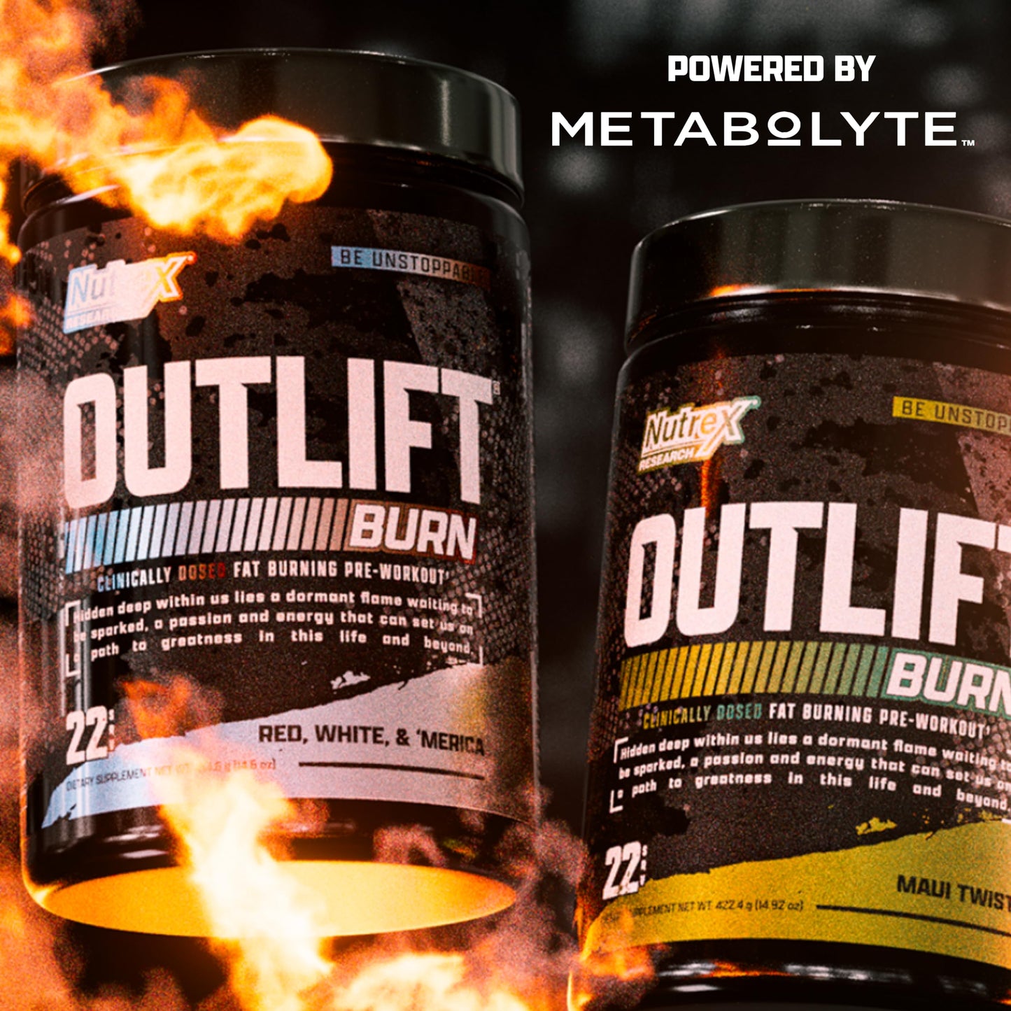 Nutrex Outlift Burn Pre-Workout Maui Twist – 22 Servings | Metabolyte, L-Citrulline & Caffeine