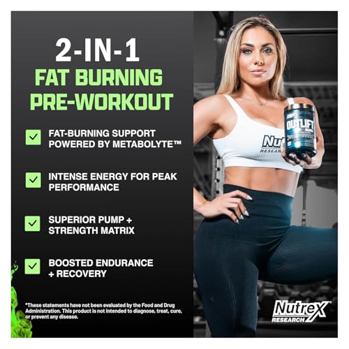 Nutrex Outlift Burn Pre-Workout Maui Twist – 22 Servings | Metabolyte, L-Citrulline & Caffeine