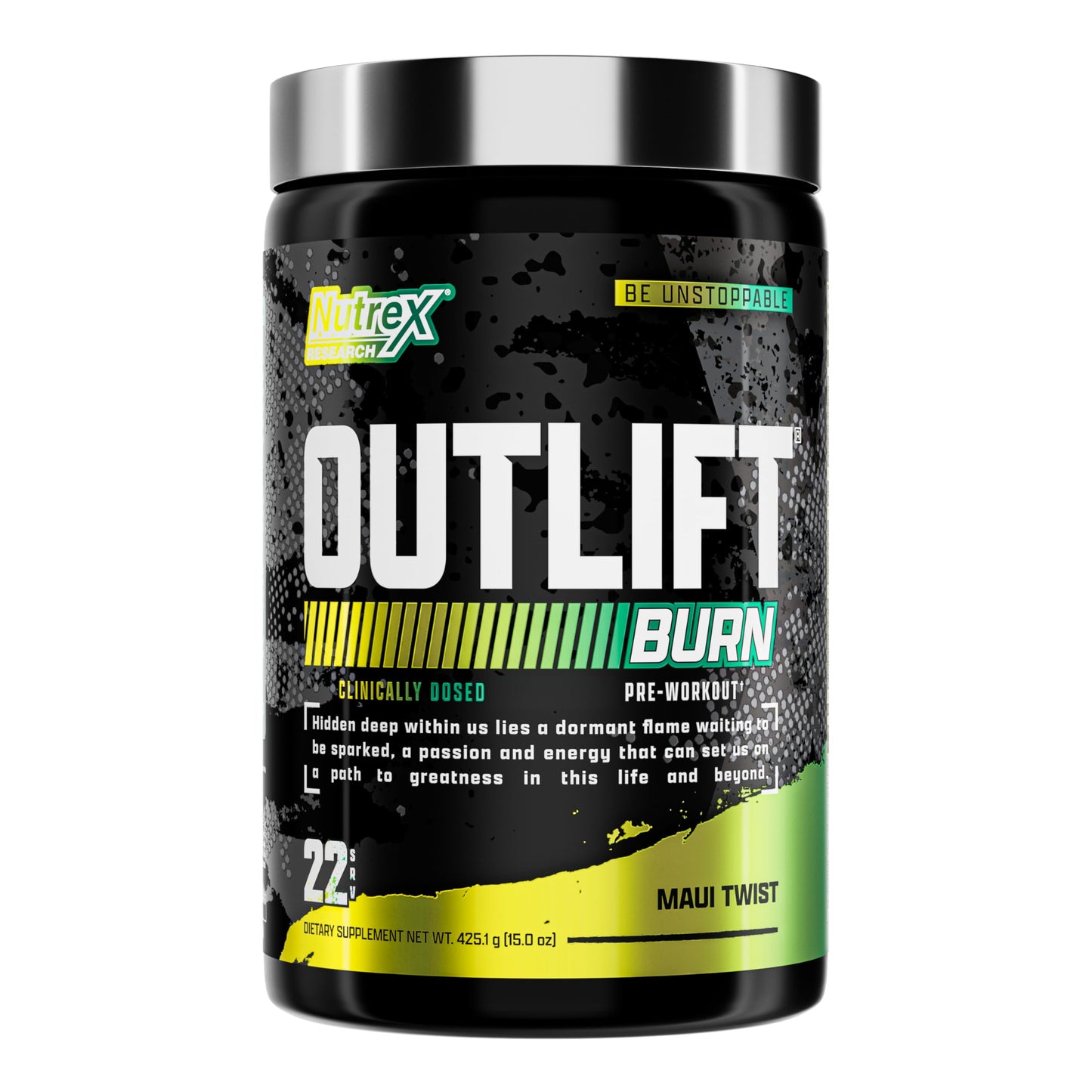 Nutrex Outlift Burn Pre-Workout Maui Twist – 22 Servings | Metabolyte, L-Citrulline & Caffeine