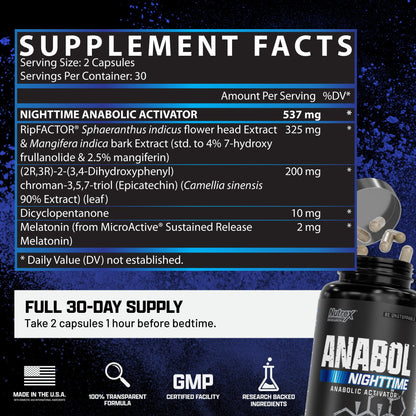 Anabol PM Nighttime Muscle Builder & Sleep Aid | Nutrex Research