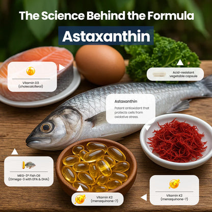 Nutri11 Omega-3 with D3, K2 & Astaxanthin – Enteric Coated (60 Caps)