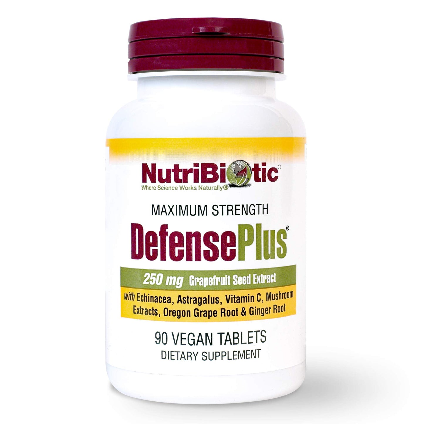 NutriBiotic DefensePlus 90 Tablets – 11 in 1 Immune Support, Vegan & Gluten Free
