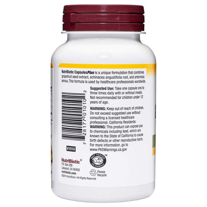 NutriBiotic Grapefruit Seed Extract CapsulesPlus – 125 mg GSE, 90 Count (Pack of 2) | Vegan, Gluten-Free, Non-GMO