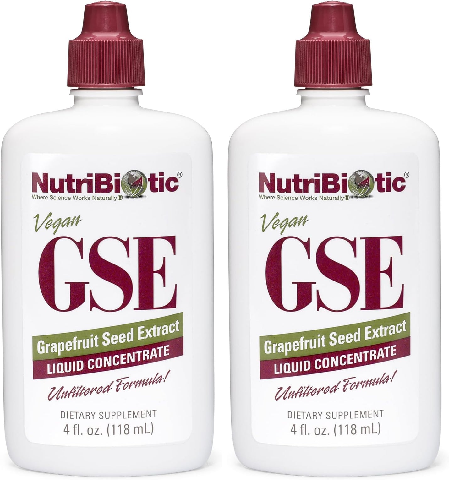 NutriBiotic GSE 4 Oz Liquid – Grapefruit Seed Extract with Bioflavonoids | Vegan, Gluten Free, Non-GMO (Pack of 2)