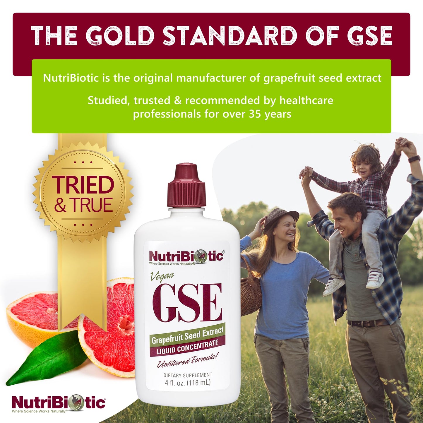 NutriBiotic GSE 4 Oz Liquid – Grapefruit Seed Extract with Bioflavonoids | Vegan, Gluten Free, Non-GMO (Pack of 2)