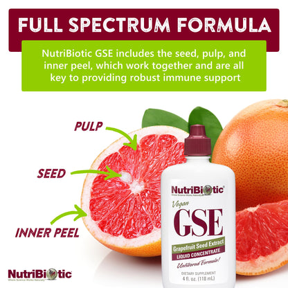 NutriBiotic GSE 4 Oz Liquid – Grapefruit Seed Extract with Bioflavonoids | Vegan, Gluten Free, Non-GMO (Pack of 2)