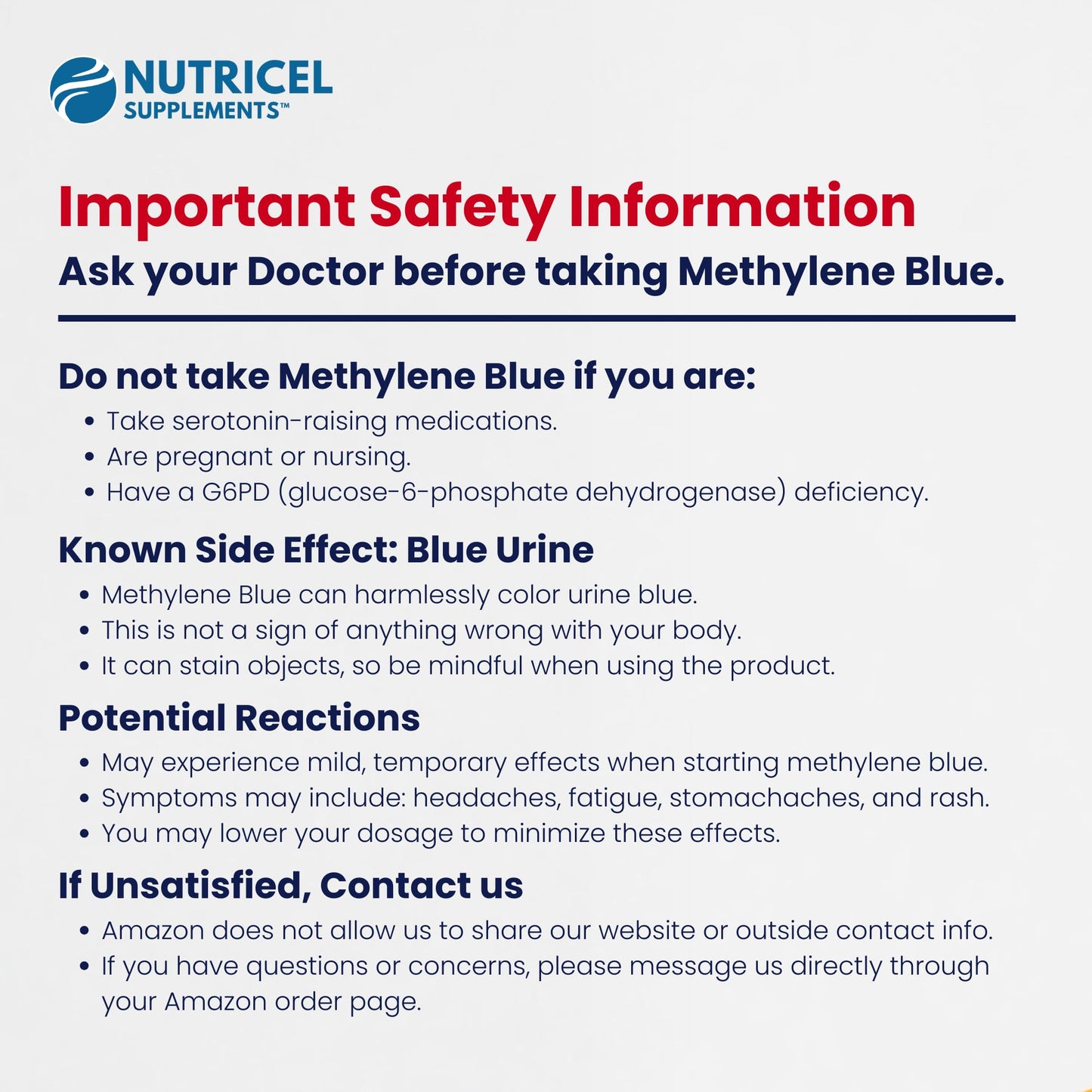 Nutricel GlyNAC Methylene Blue Capsules – 7mg USP, Glycine, NAC, Collagen & Creatine – Made in USA, 60ct