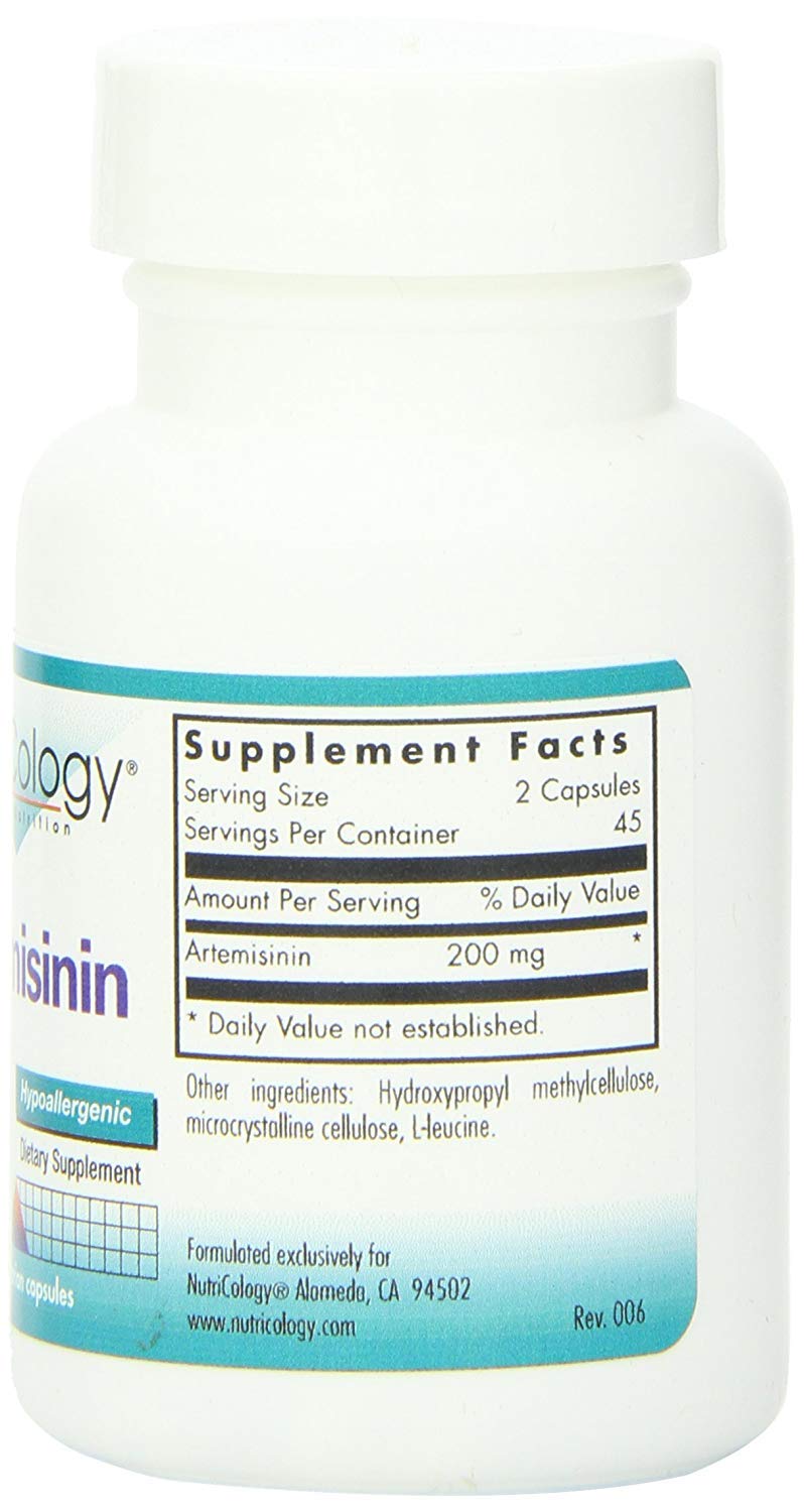 Nutricology Artemisinin Supplement - GI Tract Support, Pure Qinghaosu, Thujone-Free, 90 Count