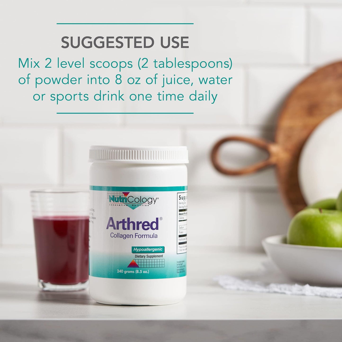 Nutricology Arthred Collagen Powder – Hydrolyzed Bovine Collagen 10.5g (8.5 oz)