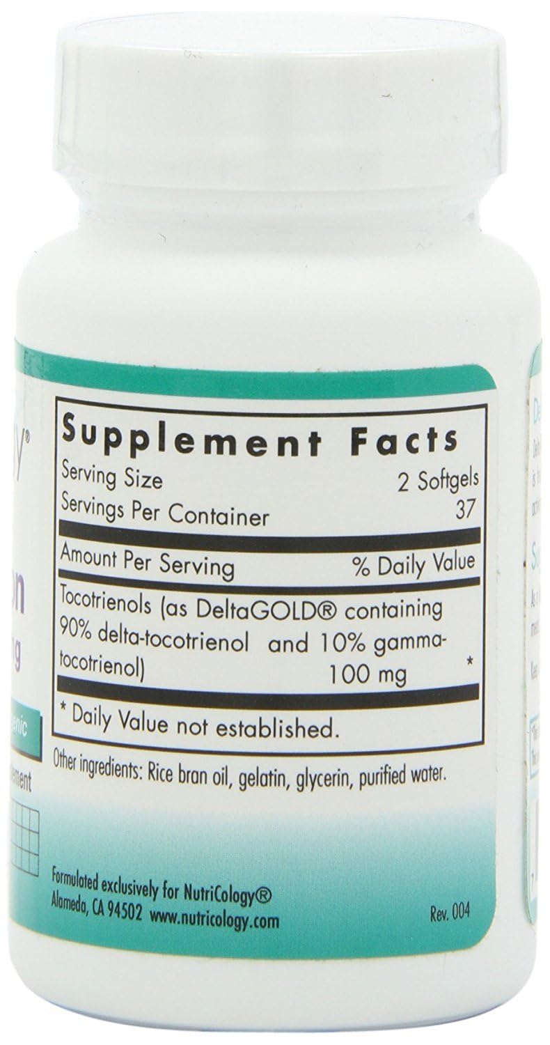 Nutricology Delta-Fraction Tocotrienols 50mg Softgels – Annatto Tocotrienols, 75-Count