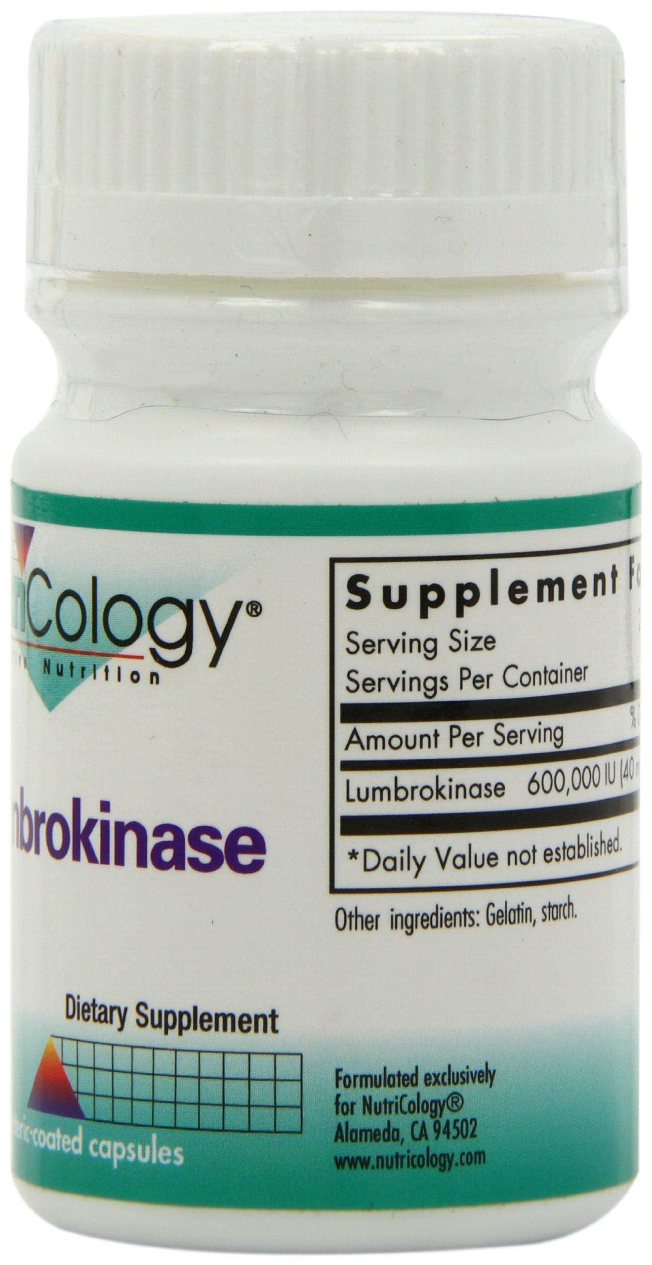 Nutricology Lumbrokinase Supplement – Circulation Support, 60 VEG Capsules