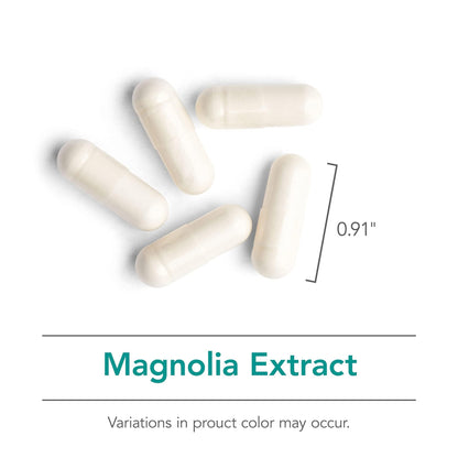 Nutricology Magnolia Extract Supplement - Stress & Sleep Support, Magnolia Bark, Honokiol, Magnolol, Cortisol Manager, Vegetarian Capsules - 120 Count
