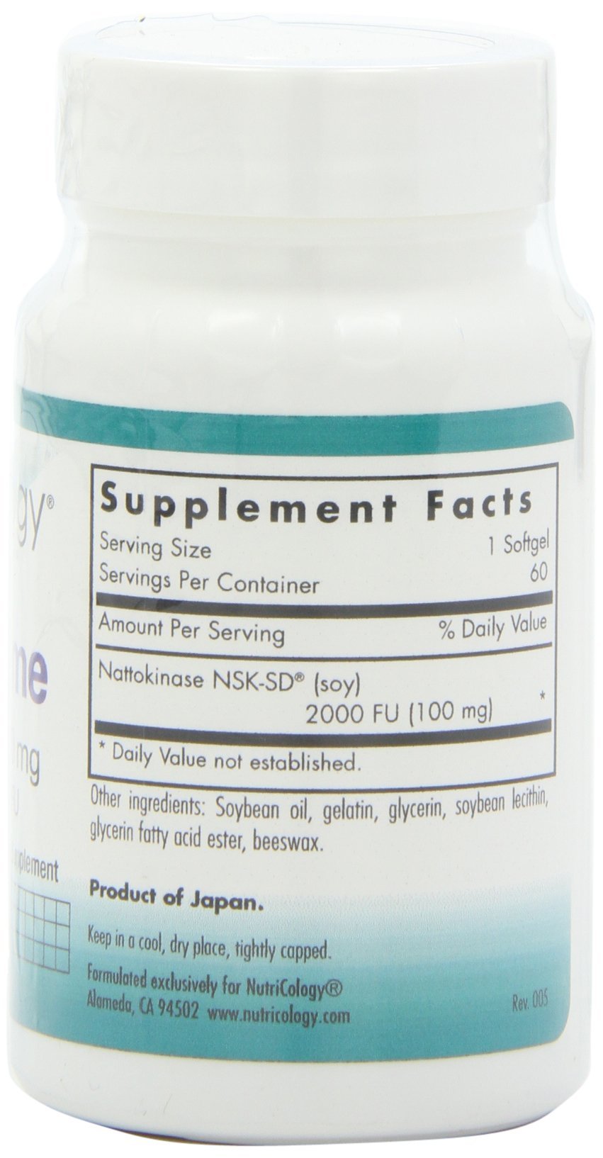 Nutricology NattoZyme NSK-SD 2000 FU Nattokinase - 60 Veg Softgels
