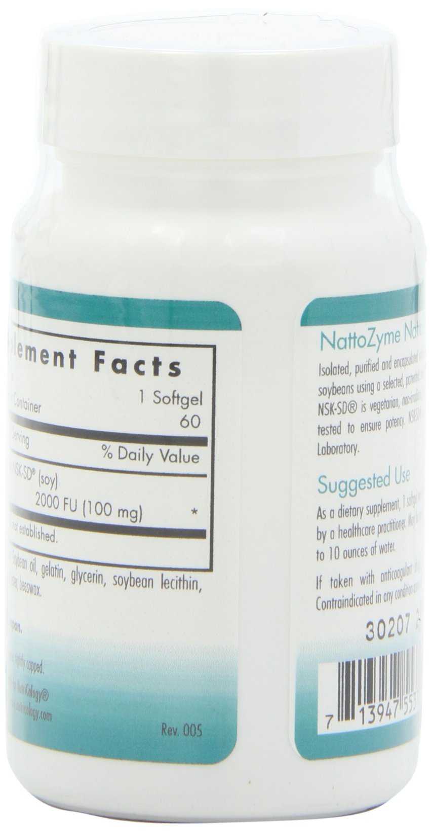 Nutricology NattoZyme NSK-SD 2000 FU Nattokinase - 60 Veg Softgels