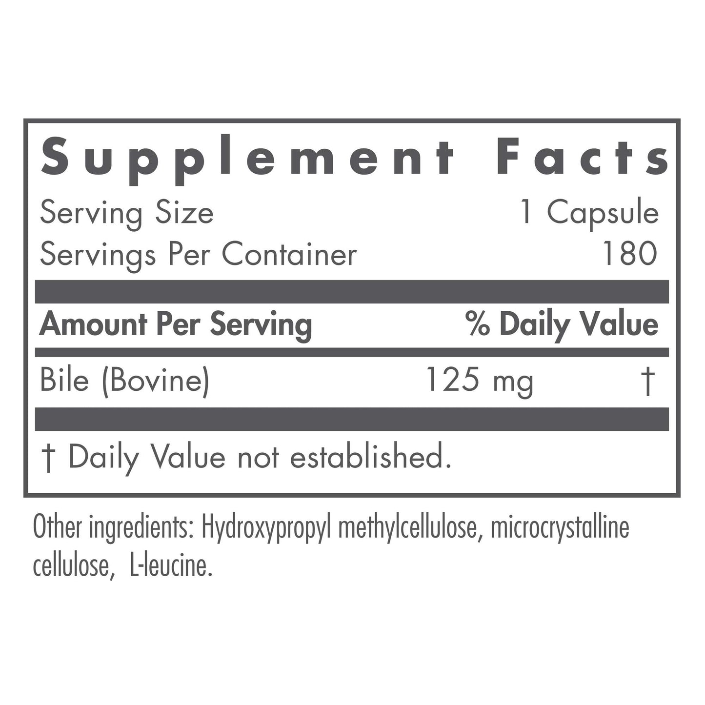 Nutricology Ox Bile 125 mg - Digestive Enzymes for Fat Digestion & Liver Support | 180 Count