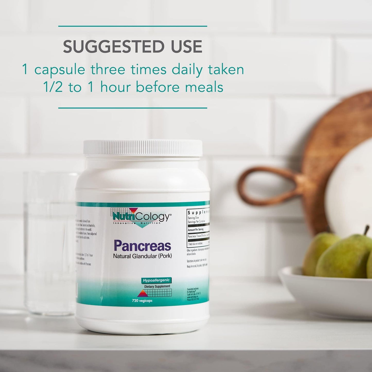 Nutricology Pancreas Dietary Supplement - Digestive Support | Hypoallergenic, Gluten Free, Vegetarian Capsule | 720 Count